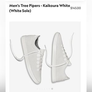Allbirds white sneakers (tree piper)